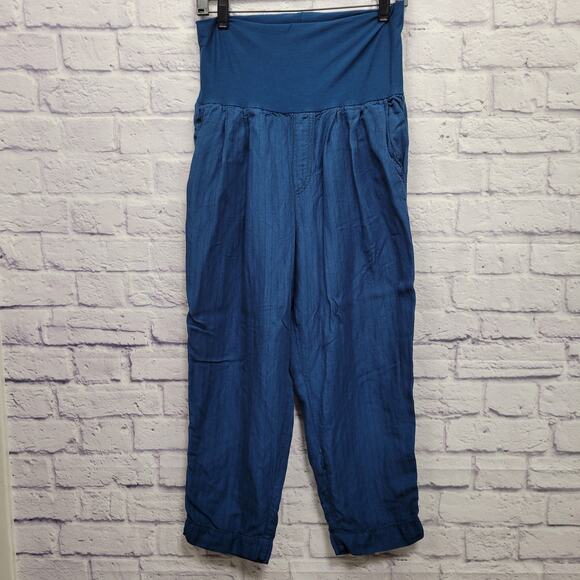 Hei Hei Eventide Linen Blend Cropped Pants Sz S Wide Band Resortwear Preppy - Picture 1 of 9